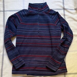 Eddie Baur Striped Print Fleece Quarter Zip Sweatshirt